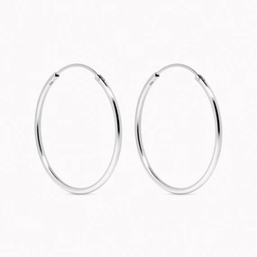 Silver Hoop Earrings 30mm - Rebecca Chic Design