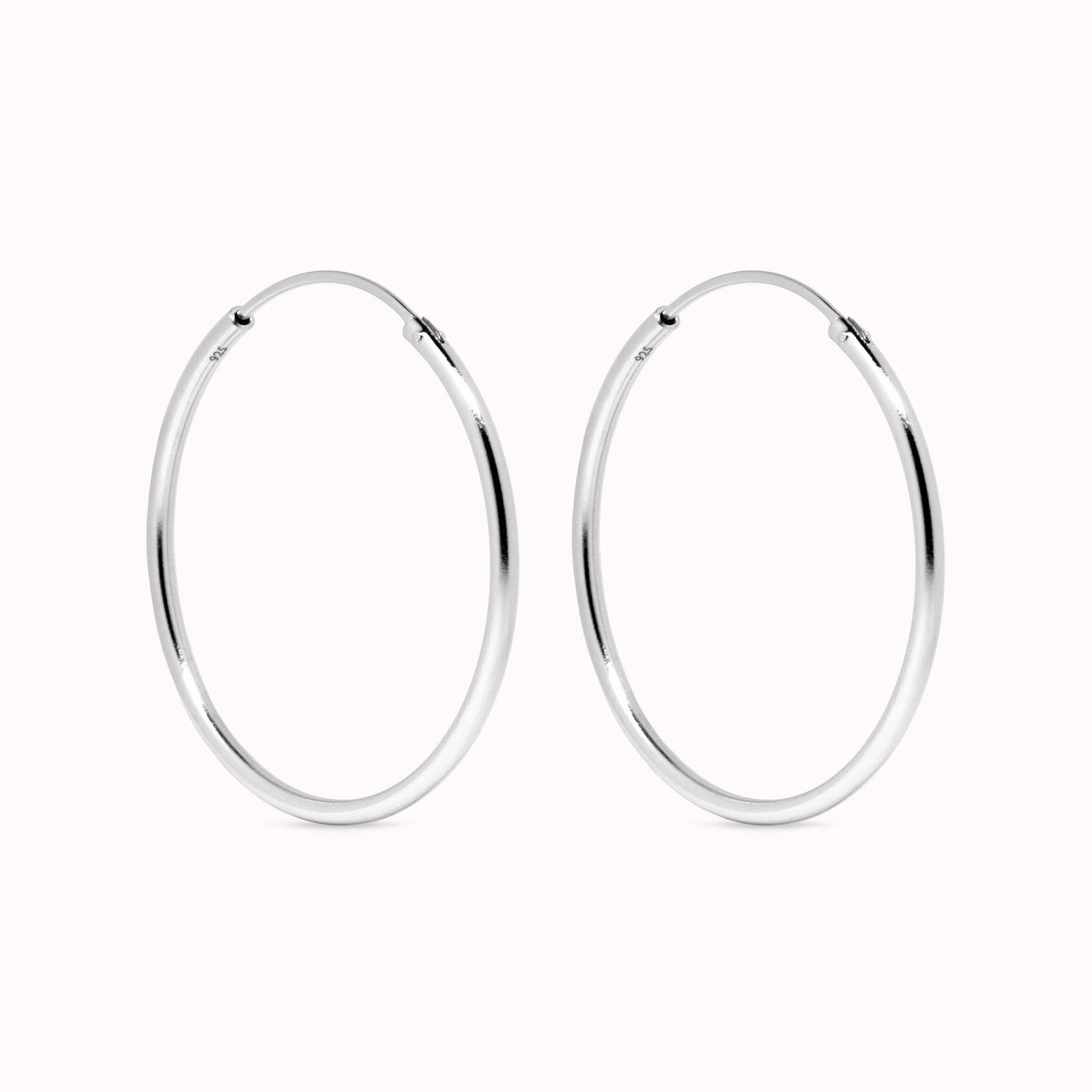 Silver Hoop Earrings 30mm - Rebecca Chic Design