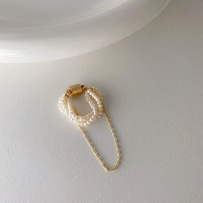 Style Essential French Pearl Strands Magnetic Ear Cuff