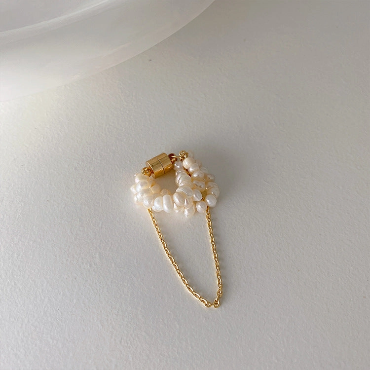 Dazzling Craft French Pearl Strands Magnetic Ear Cuff