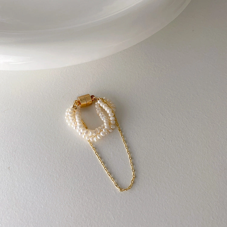 Style Essential French Pearl Strands Magnetic Ear Cuff