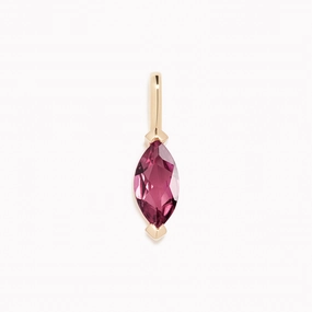 Elite Accent Exclusive Edge July Birthstone Pendant 14k Gold - Pink Tourmaline