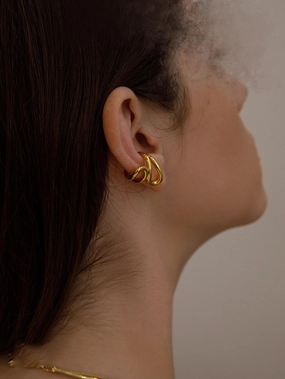 French Round Artisan Ear Cuff S925 Sophisticated Pieces Clear Finish