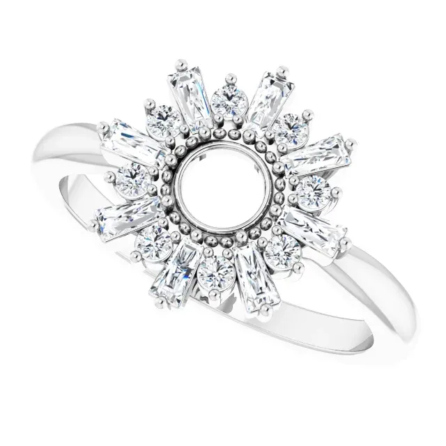 14K White 3/8 CTW Diamond Circle Ring Premium item