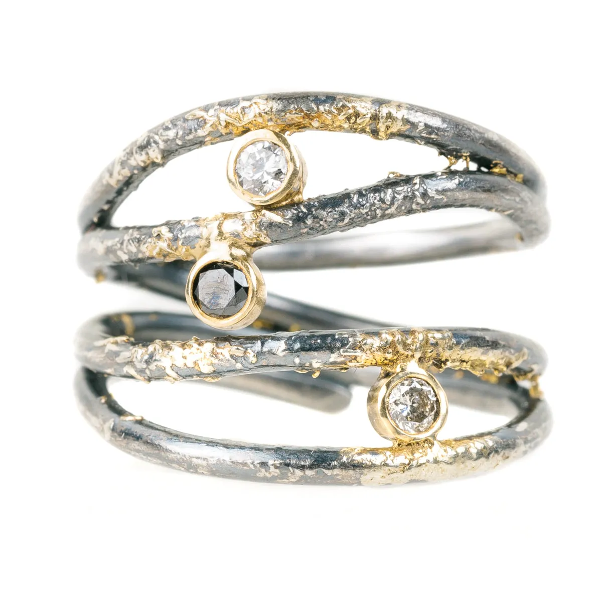 Timeless Pair Layer mood Diamond   Dust Orbit Ring