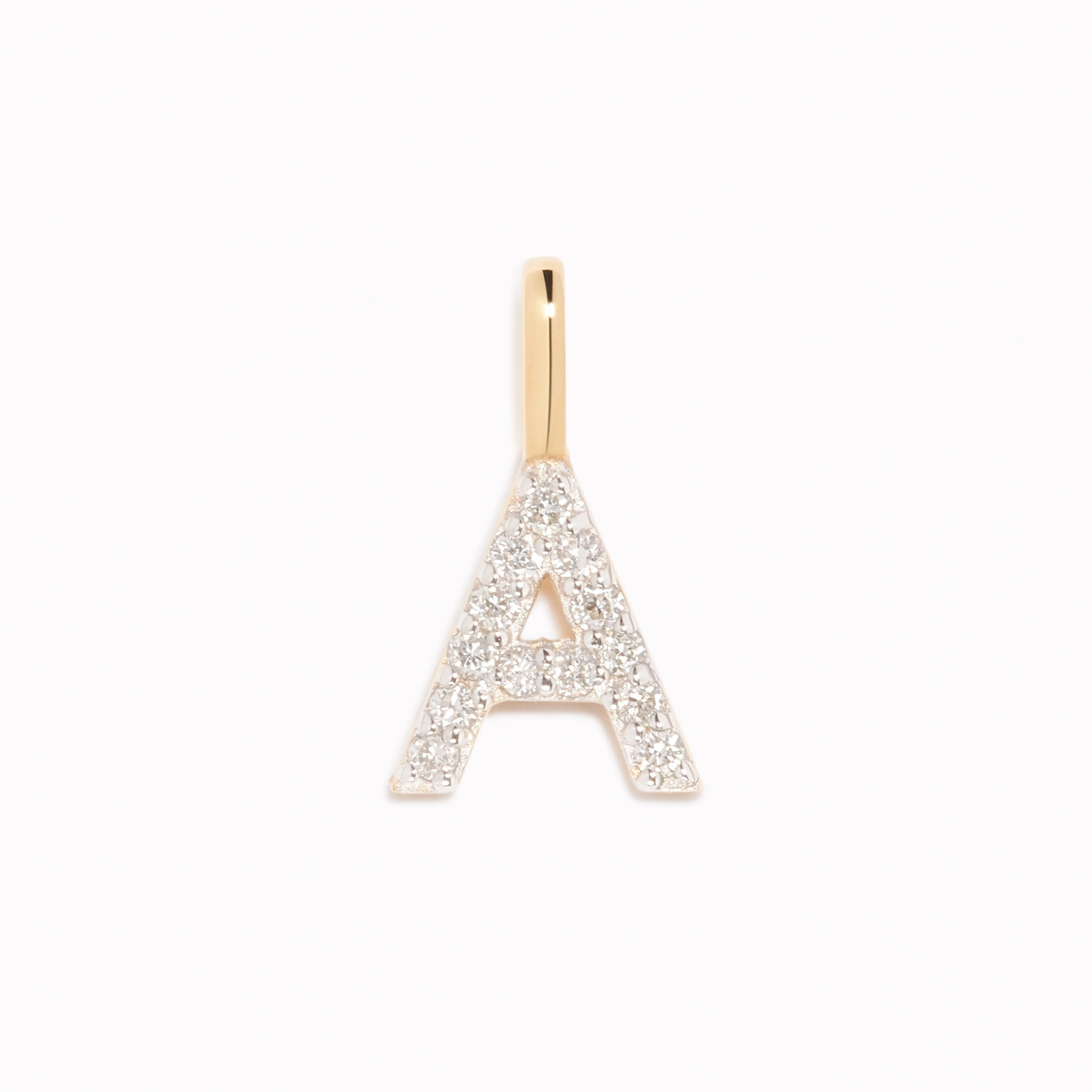 Stunning Piece Unique Look Diamond Initial Pendant 14k Gold - A