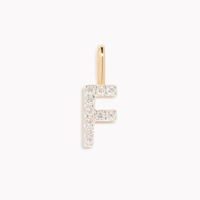 Diamond Initial Pendant 14k Gold - F Luxe Craft
