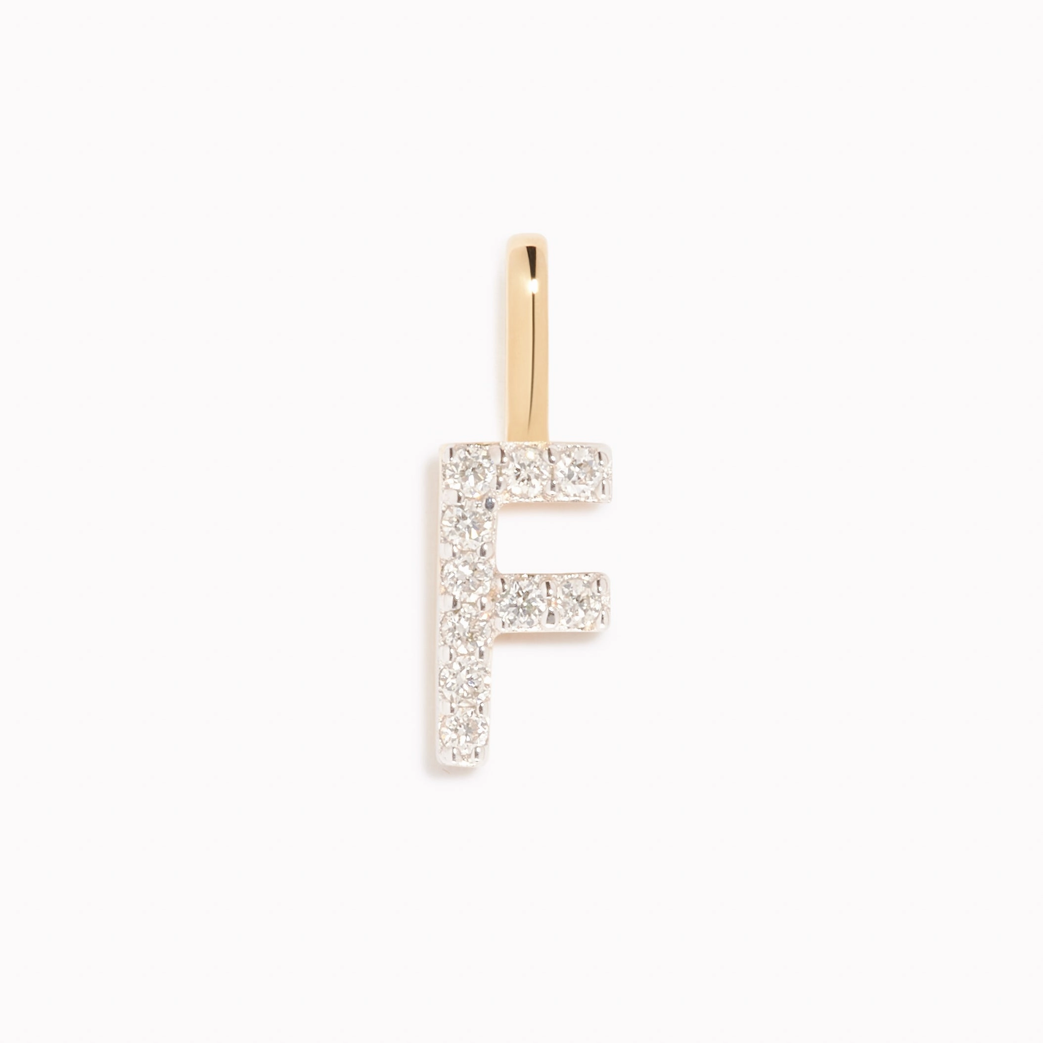 Diamond Initial Pendant 14k Gold - F Luxe Craft