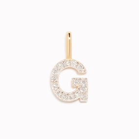 Diamond Initial Pendant 14k Gold - G Cool Detail