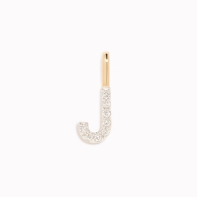 Diamond Initial Pendant 14k Gold - J Charming Jewelry Pieces Shining Edge