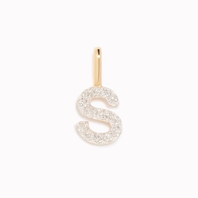 Date night Diamond Initial Pendant 14k Gold - S