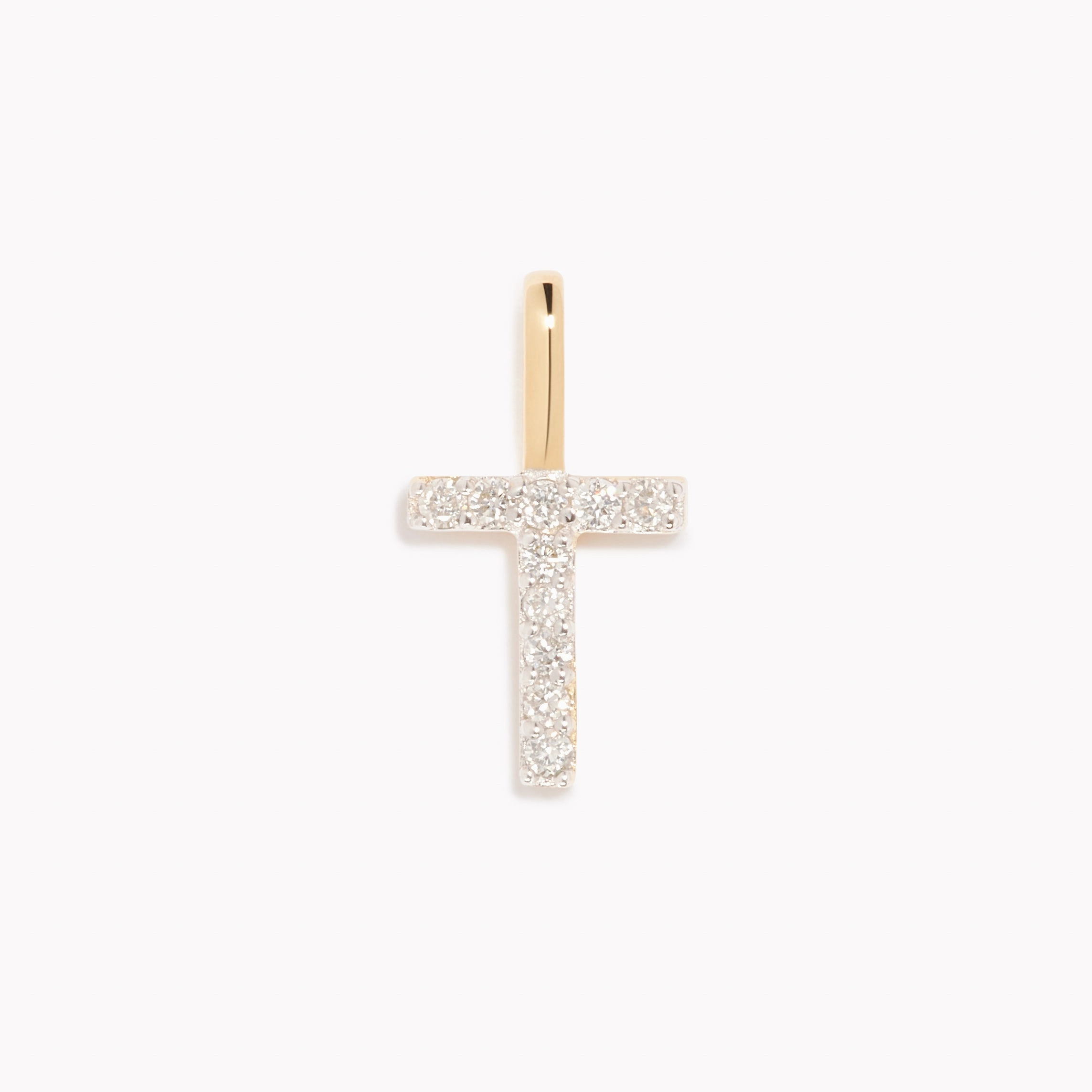 Diamond Initial Pendant 14k Gold - T Easy Style