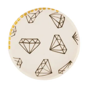 Diamonds   Quarter Gold Ribbed Ring Dish Event Edge Sophisticated Gem