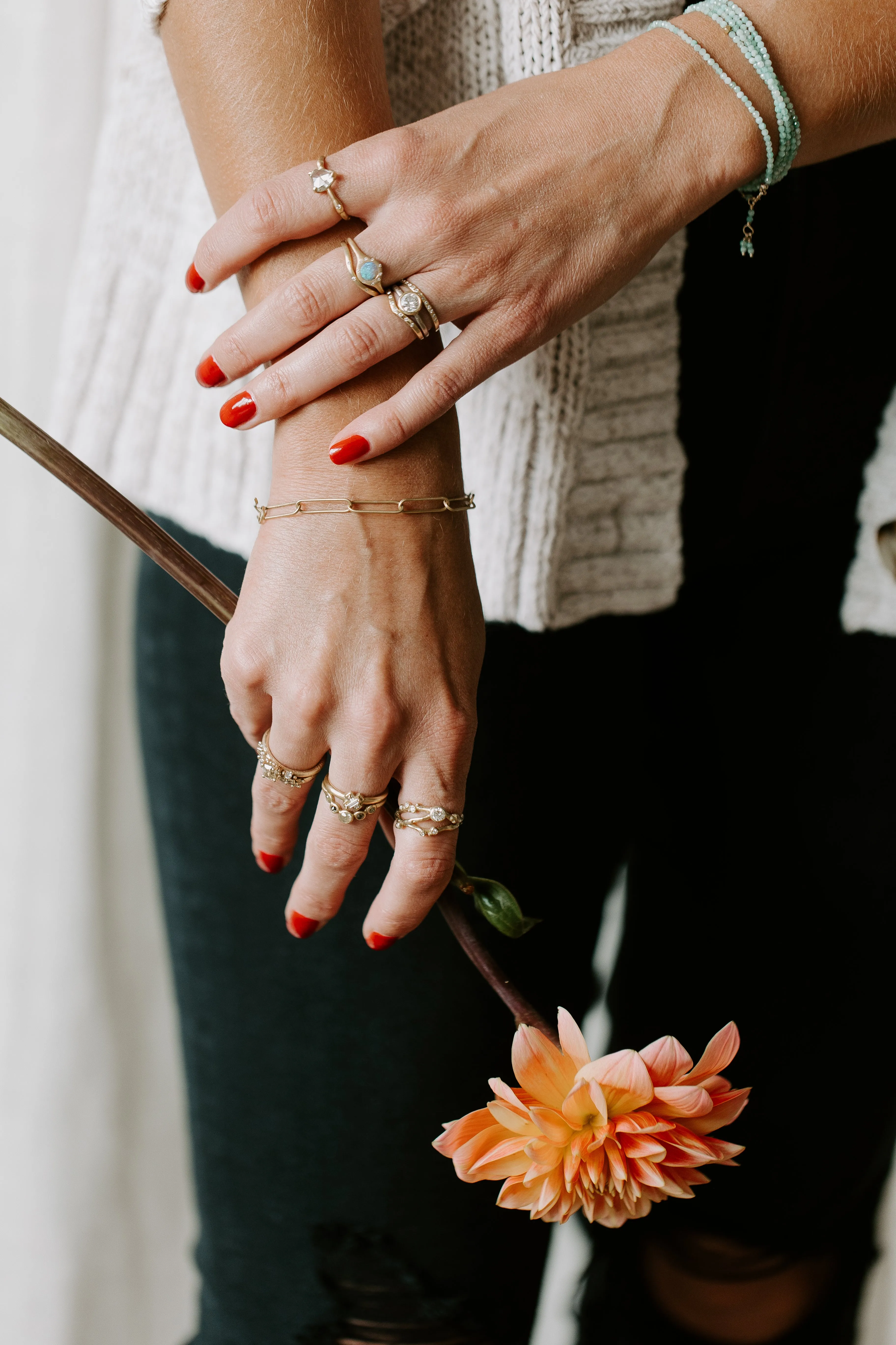 Encrusted 3 Branch Solitaire Diamond Ring - 14k Gold   Diamonds Valentine Gift