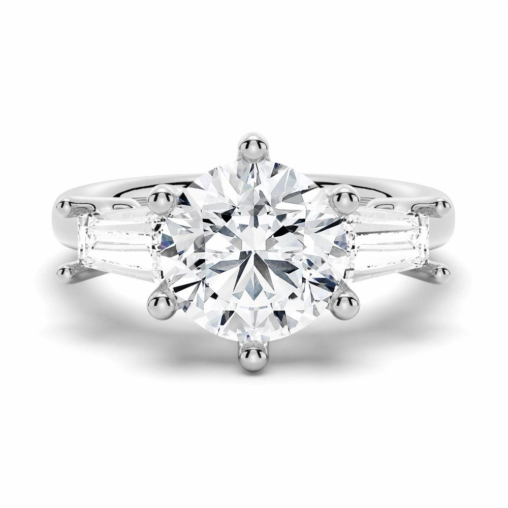 Impeccable Detail Tapered Baguette 1 Carat Three Stone Promise Ring [Final Sale Ships within 24 hrs]