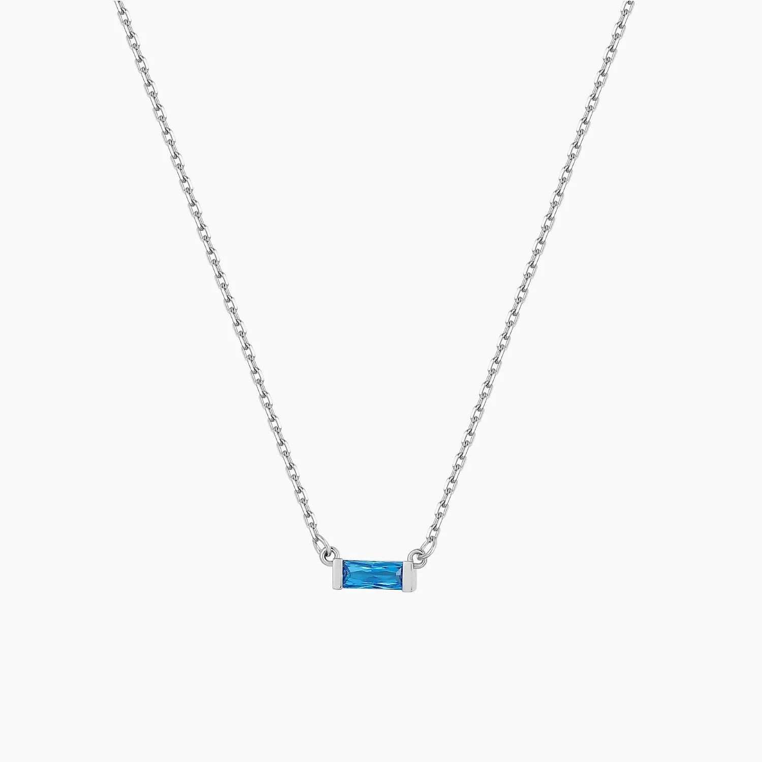 Personalized Baguette Birthstone Dainty Necklace Formal Jewelry