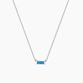 Personalized Baguette Birthstone Dainty Necklace Formal Jewelry