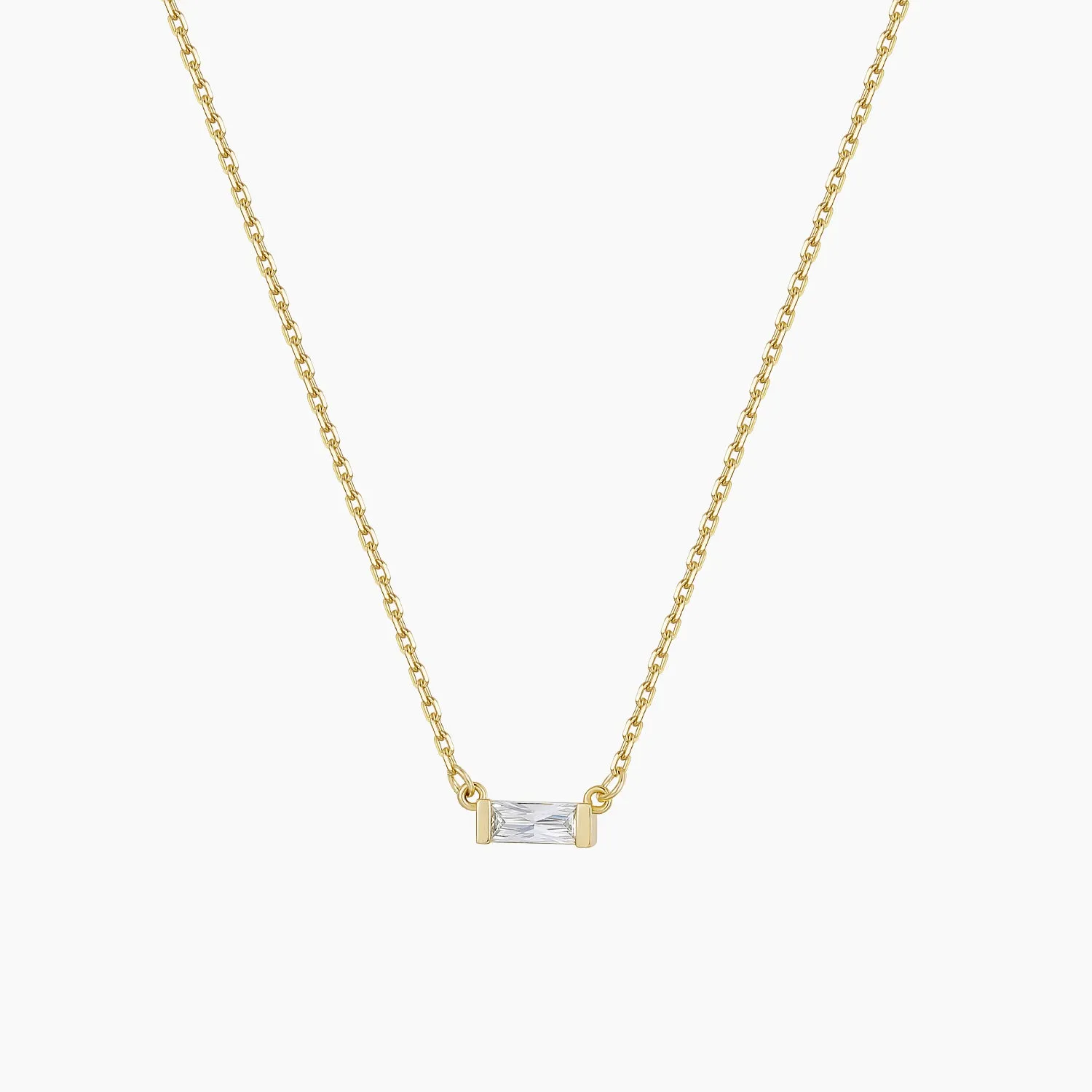 Fashionable Style Personalized Baguette Birthstone Dainty Necklace