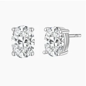 Delicate Detail Occasion Wear 925 Sterling Silver Oval Stud Earrings