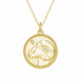 Gleam Accent Aries Constellation Lab Grown Diamond Birthstone Pendant Necklace