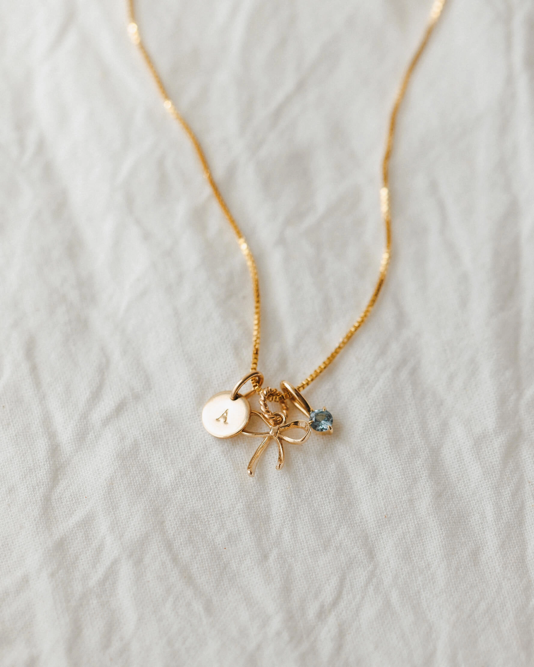 Delicate Charm Brunch Look Bow Necklace Charm