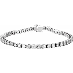 14K White 4 3/4 CTW Diamond Line 7" Bracelet Constant Glamour