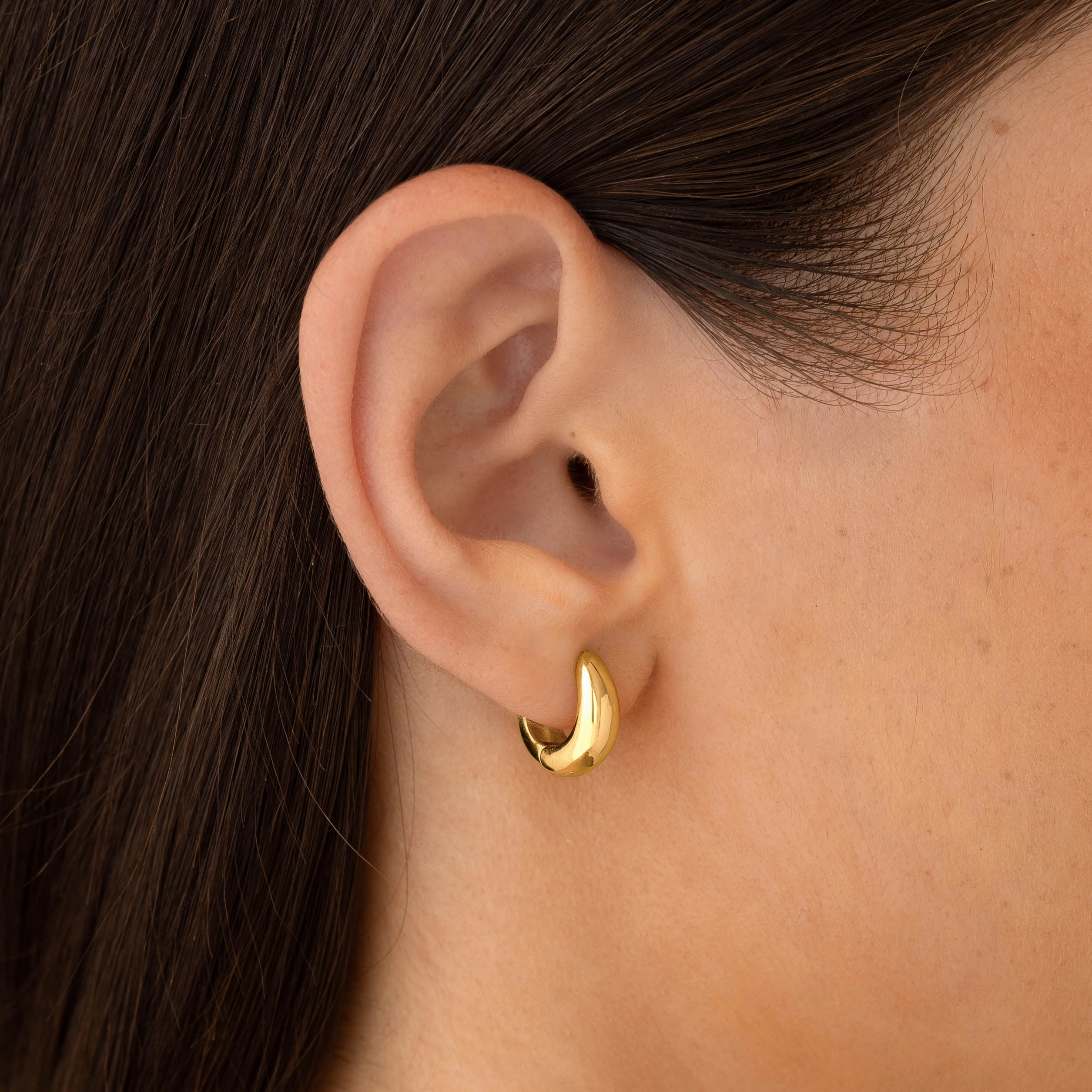 Versatile Shine Dome Huggie Earrings - Caja