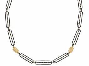 Glowing Accent Dotted Link Necklace - Bronze