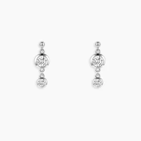 Double Moissanite Thick Hoop Earrings Stylish Spark Trendy Charm