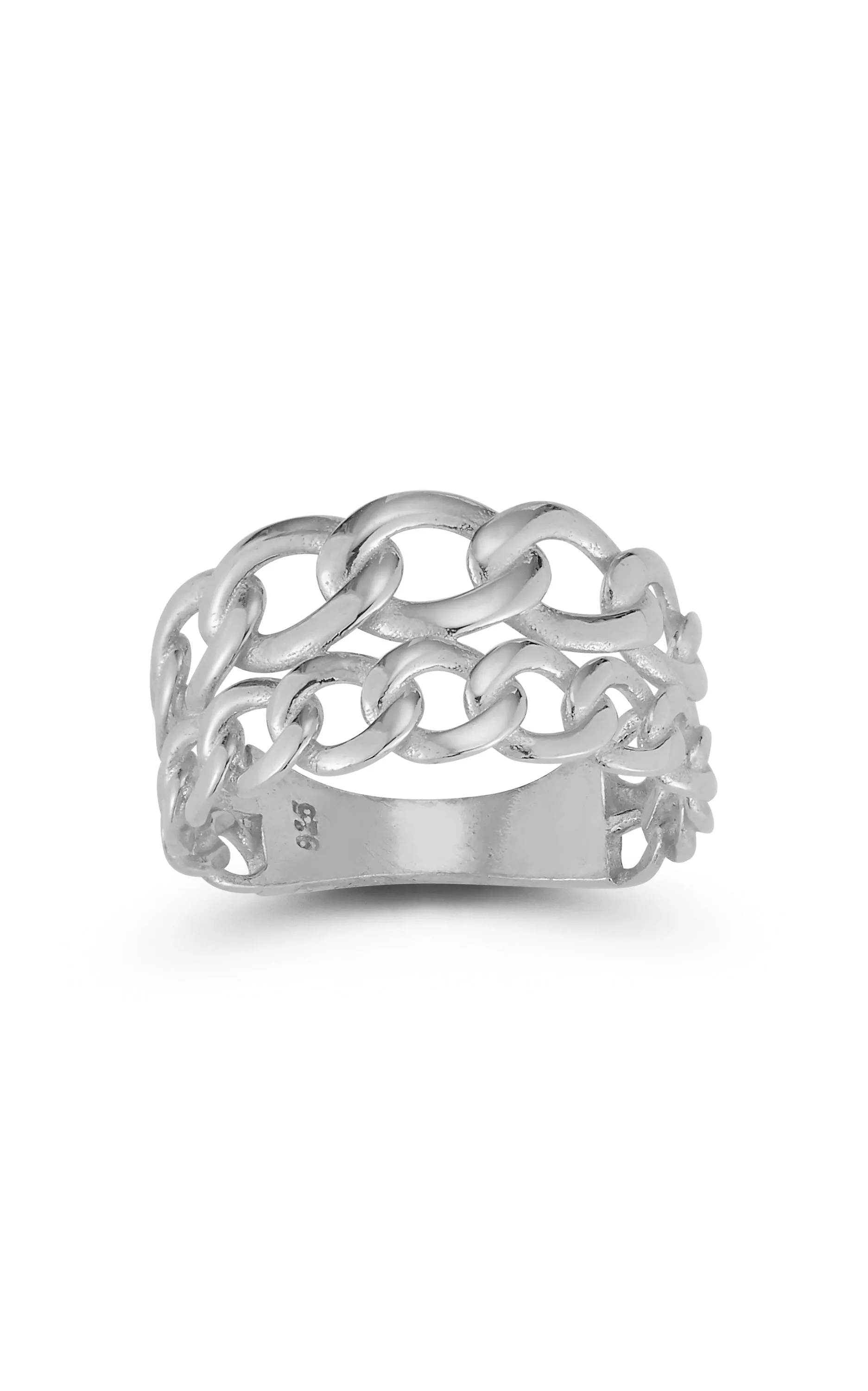 Double Stacked Curb Ring Traditional Work Highlight Piece