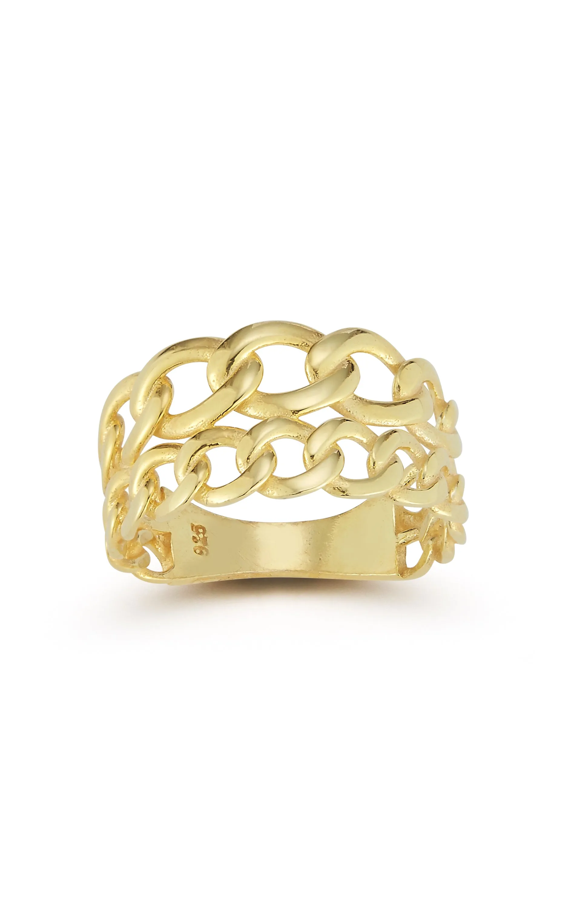 Double Stacked Curb Ring Luxury Texture Pure Form