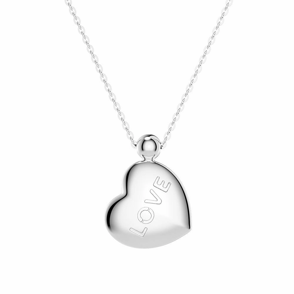 Layered Touch Handmade pieces Double Side Engraved "Love" Heart Necklace