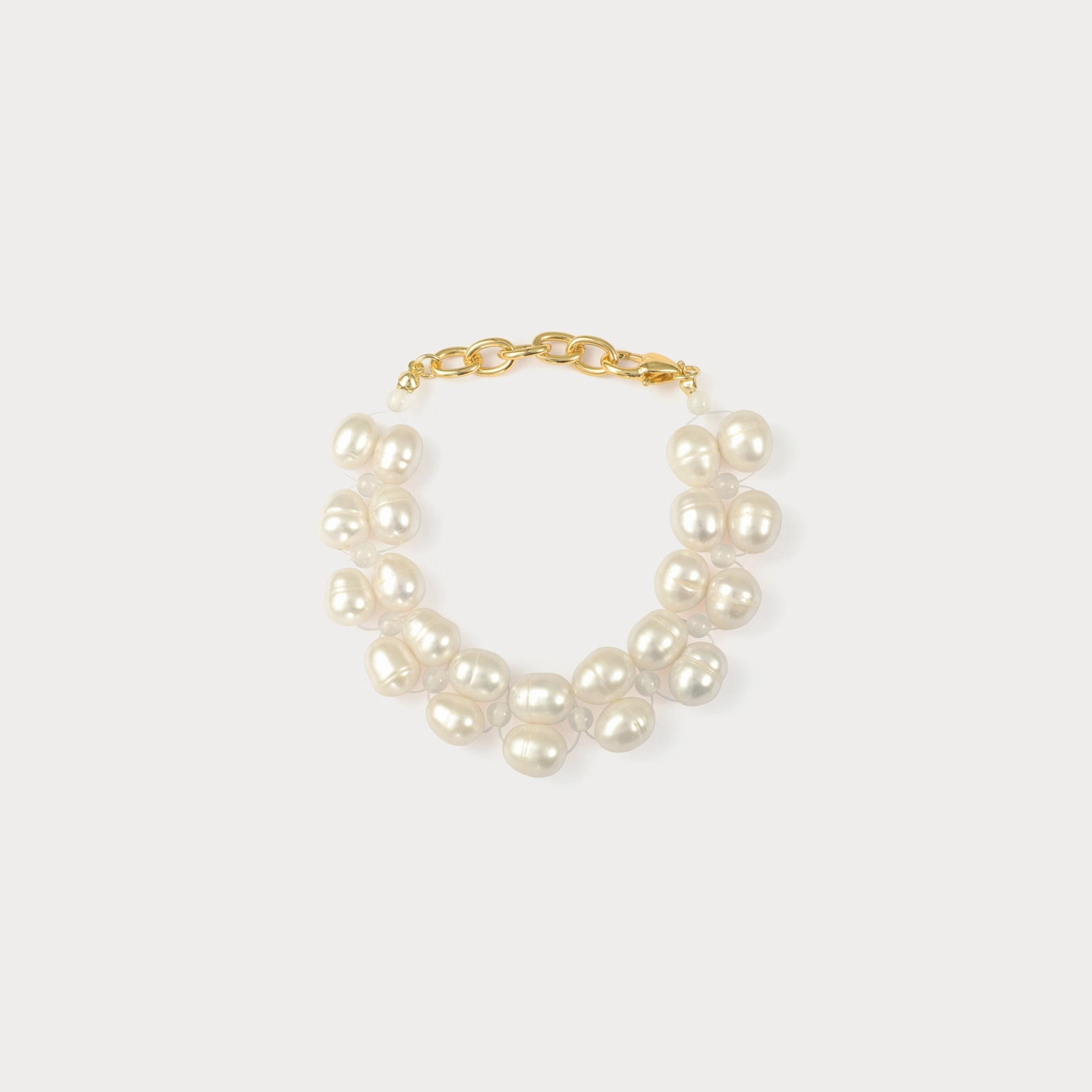 Curved Contour Double Strand Pearl Bracelet