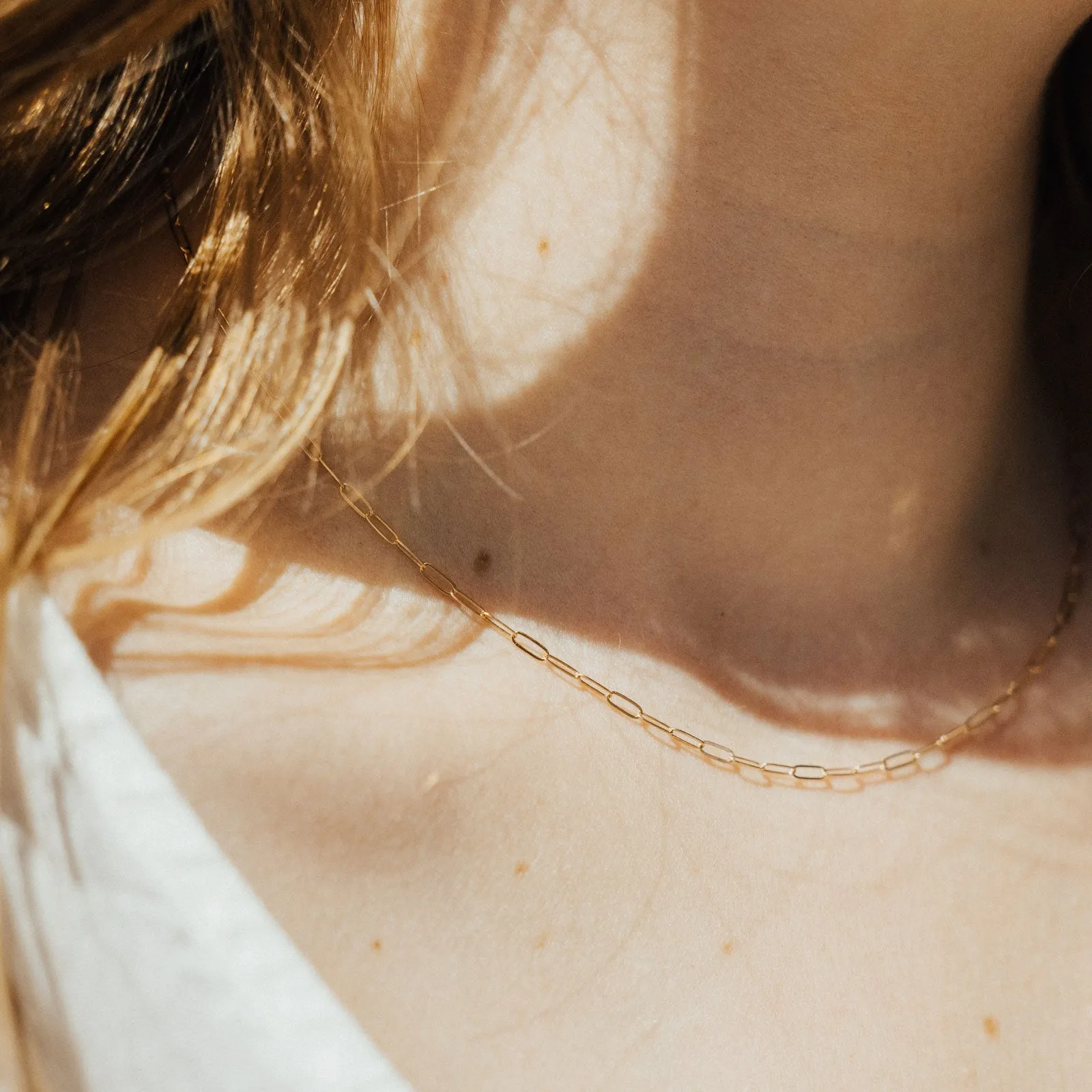 Symbolic Accessory Drawn Chain Necklace - 14K Solid Gold