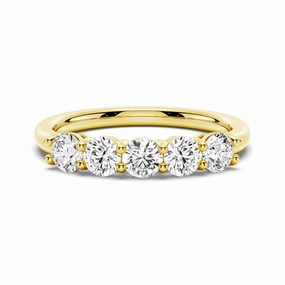 Handmade Jewelry Pieces 3.75mm 5 Stone Shared Prong Moissanite Anniversary Band