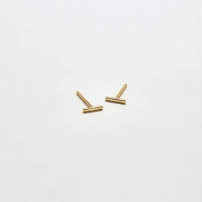 Gold Mini Bar Earrings Gloss Finish