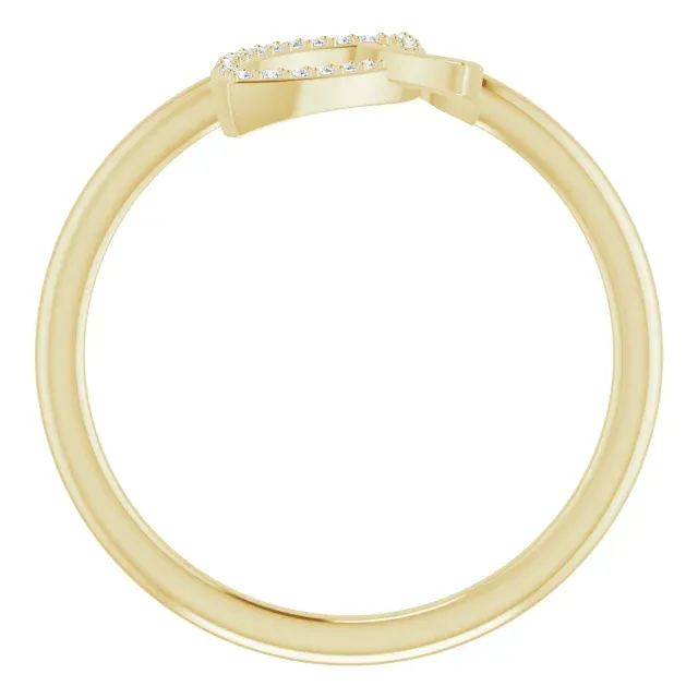 Modern Product 14K Yellow .05 CTW Diamond Double Leaf Ring