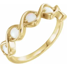 14K Yellow Opal Stackable Ring Beautiful Item