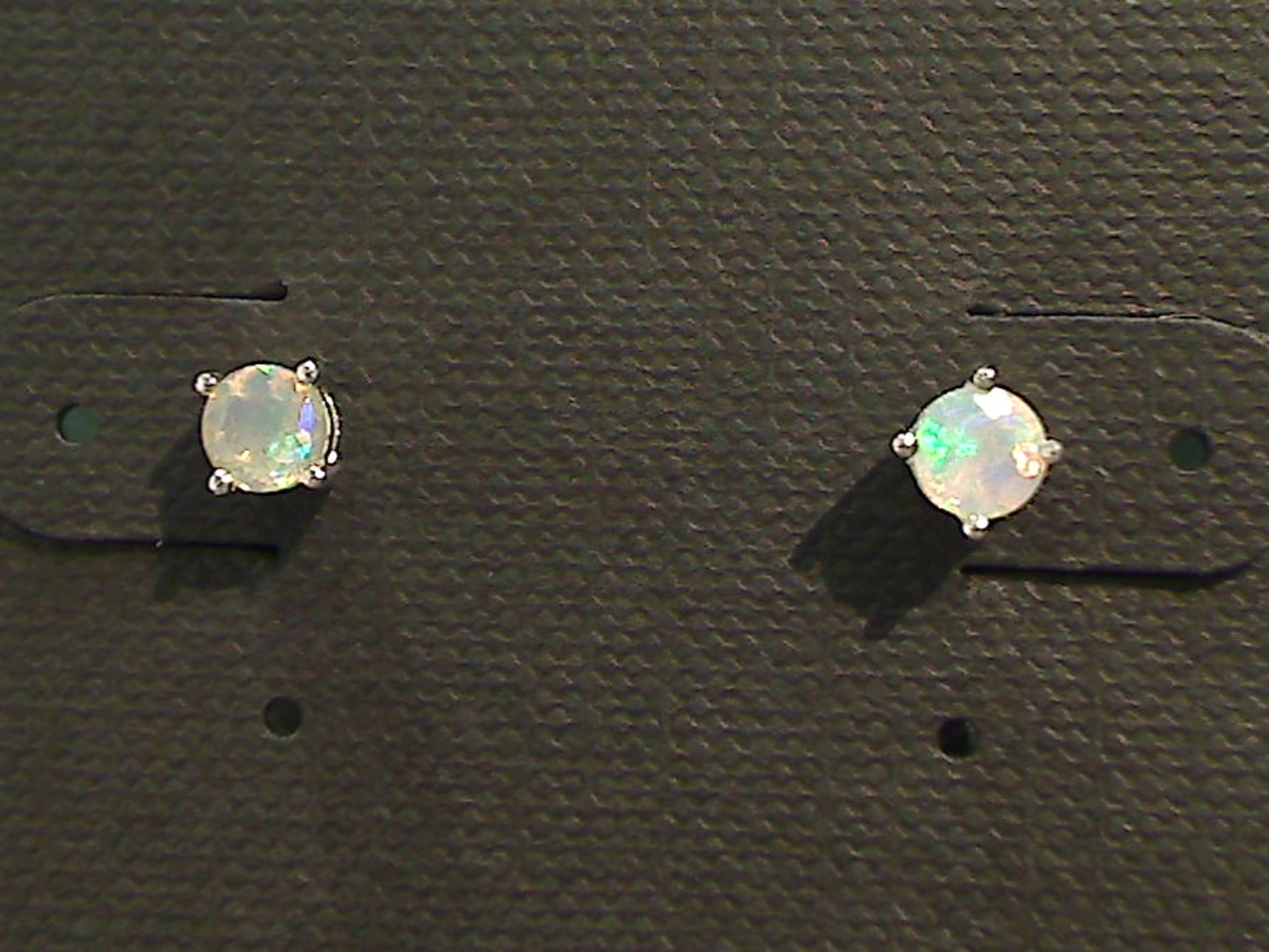 Stylish Essential Ethiopian Opal, Sterling Silver Small 4MM Stud Earrings
