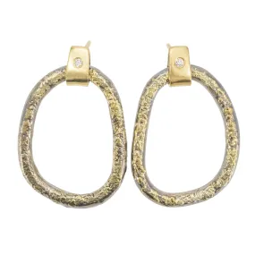 Dusted Carabiner Earrings - 22ky, 18ky   Oxidized Silver Versatile Fit