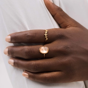 Dusty Coral Statement Ring - Window to my Soul Gentle Radiance Fashion Finish