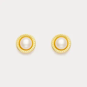 Minimal Charm Pearl Stud Earrings
