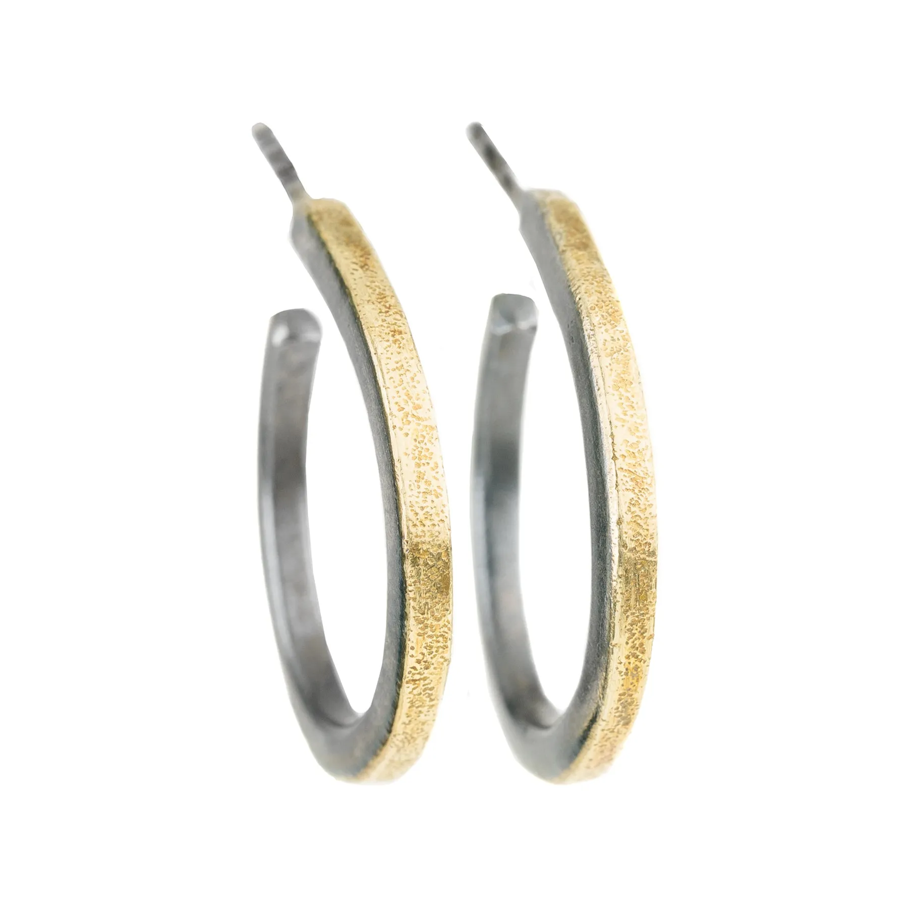 Autumn Glow Luxury Spark Black and Gold Mini Hoops
