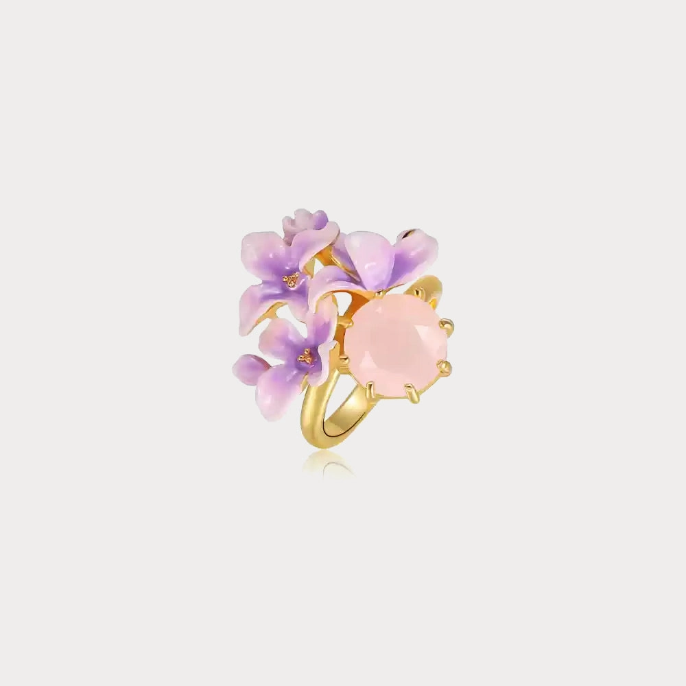 Early Lilac Pink Crystal Ring Relaxed Look Minimal Feature
