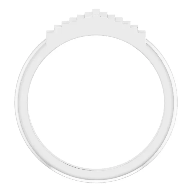 Refined Finish Universal Gift 14K White Geometric Stackable Ring