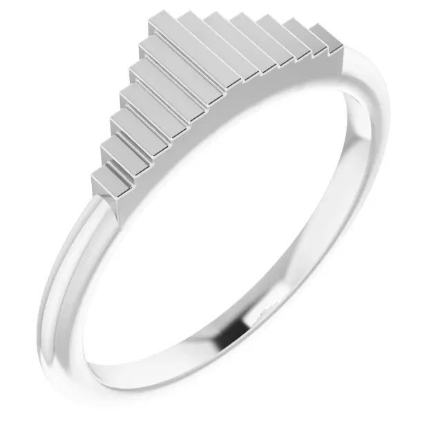 Bold Keepsake 14K White Geometric Stackable Ring