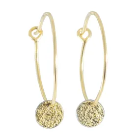 Neutral Glow Easy Breezy Hoops with Dusted Discs, Small - 22k/18k Gold, Oxidized Silver