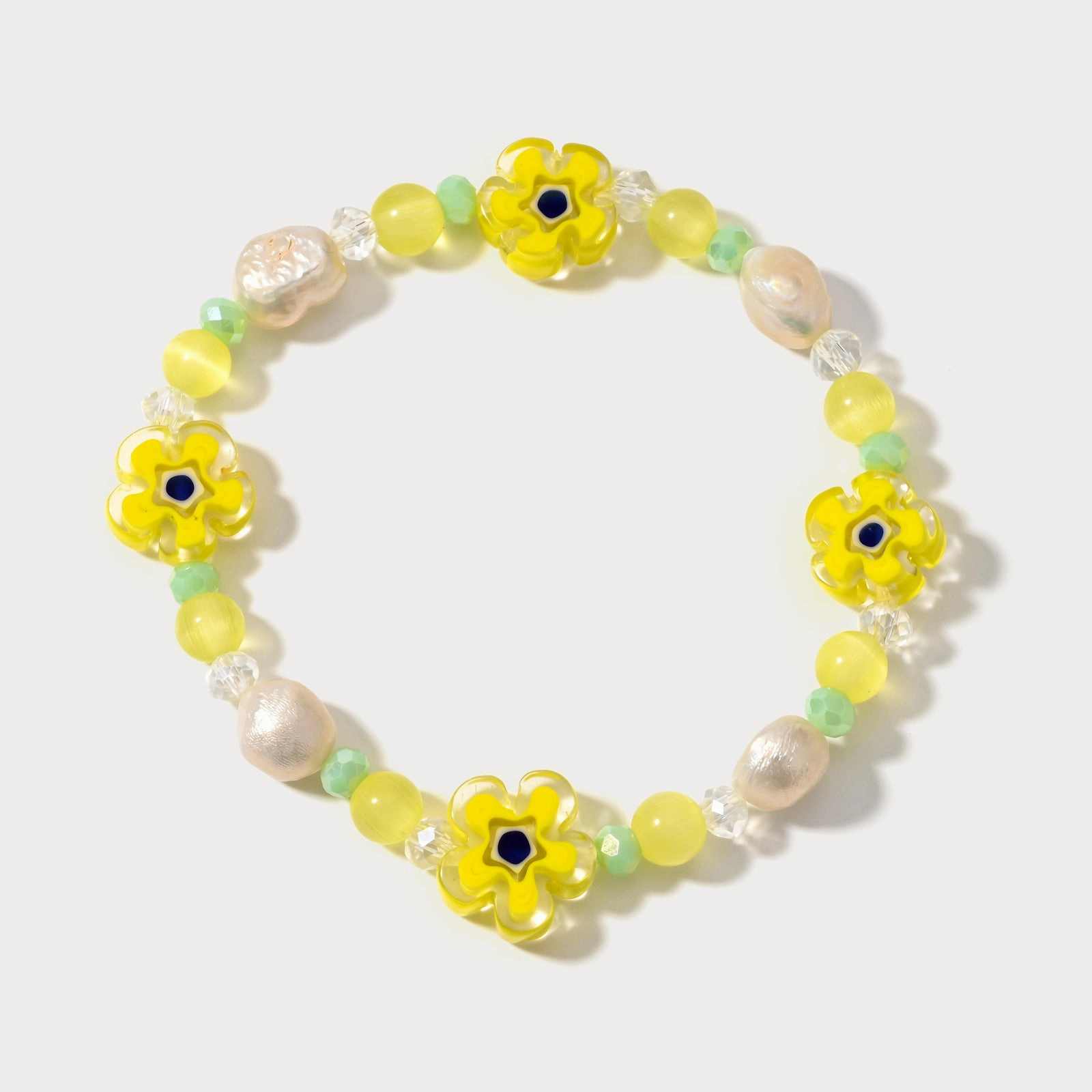 Unbeatable Price Personal View Pearl Yellow Flower Beaded Bracelet