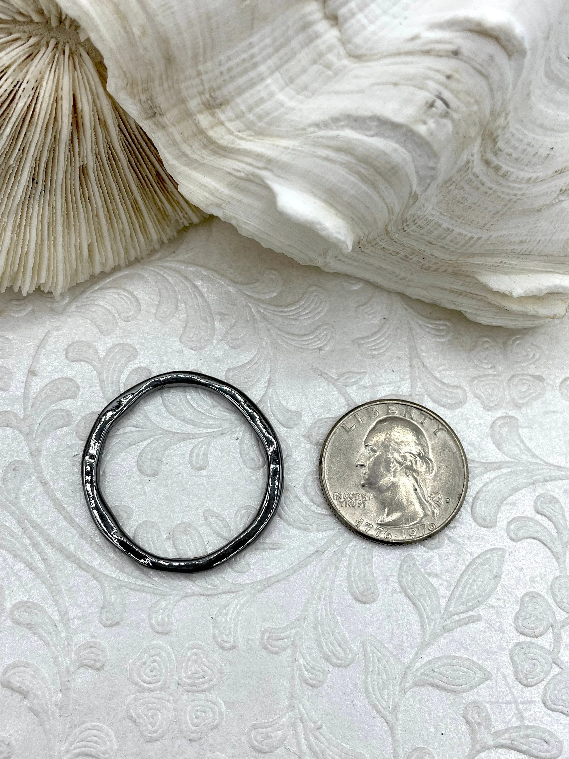 Friendship Token Youth Present Medium Round Hoop Ring Circle Pendant or Earrings Artisan Ring, Medium Hoop, Closed Ring Connector 33mm x 2.5, 10 colors Fast Shipping