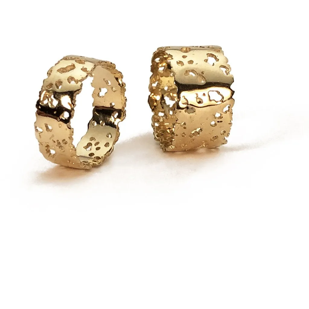 High Class Polished Radiance Shadow Band - 14ky Gold, 11 mm